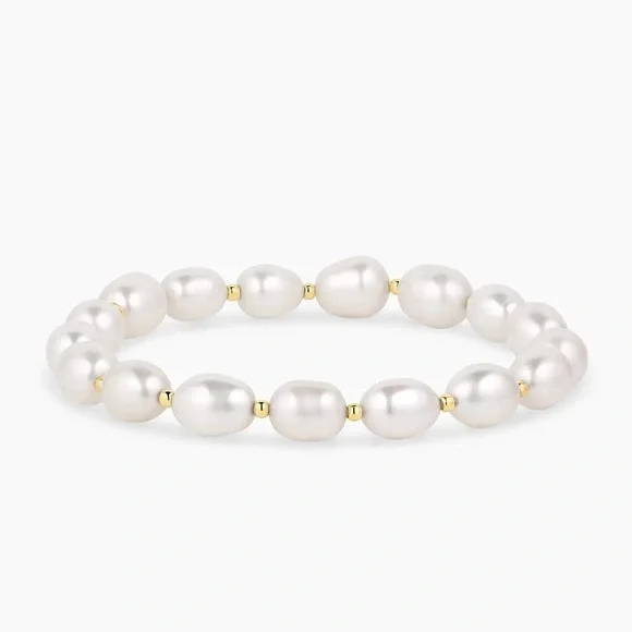 Gorjana New 18k Gold Plated Phoebe Freshwater Pearls Bracelet - Picture 1 of 6